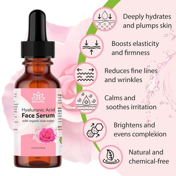Hyaluronic Acid Serum with Rose Water - Picture 2 of 3